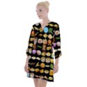 Glitch Glitchen Food Pattern One Open Neck Shift Dress View1