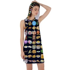 Glitch Glitchen Food Pattern One Racer Back Hoodie Dress by WetdryvacsLair