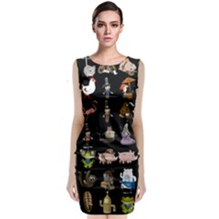 Glitch Glitchen Npc Animals And Characters Pattern Sleeveless Velvet Midi Dress by WetdryvacsLair