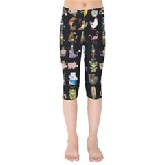 Glitch Glitchen Npc Animals And Characters Pattern Kids  Capri Leggings  by WetdryvacsLair