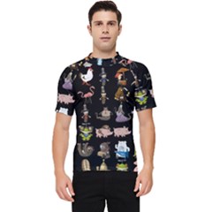 Glitch Glitchen Npc Animals And Characters Pattern Men s Short Sleeve Rash Guard by WetdryvacsLair