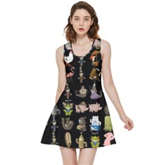 Glitch Glitchen Npc Animals And Characters Pattern Inside Out Reversible Sleeveless Dress by WetdryvacsLair