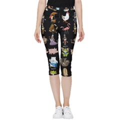 Glitch Glitchen Npc Animals And Characters Pattern Inside Out Lightweight Velour Capri Leggings  by WetdryvacsLair