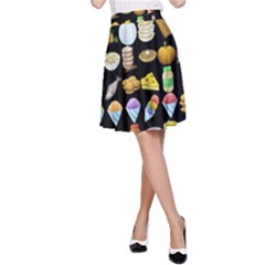 Glitch Glitchen Food Pattern Two A-line Skirt by WetdryvacsLair