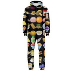 Glitch Glitchen Food Pattern Two Hooded Jumpsuit (men)  by WetdryvacsLair