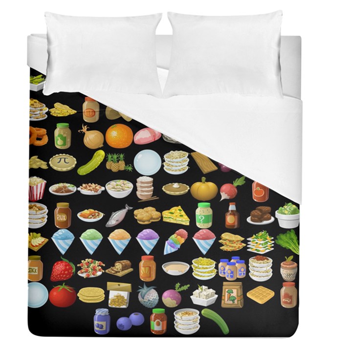 Glitch Glitchen Food Pattern Two Duvet Cover (Queen Size)