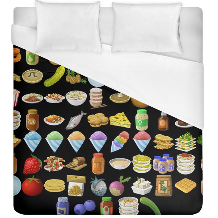 Glitch Glitchen Food Pattern Two Duvet Cover (King Size)