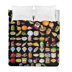 Glitch Glitchen Food Pattern Two Duvet Cover Double Side (full/ Double Size) by WetdryvacsLair