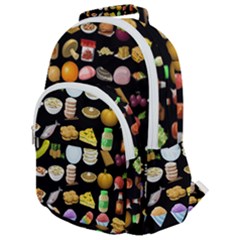 Glitch Glitchen Food Pattern Two Rounded Multi Pocket Backpack by WetdryvacsLair