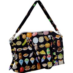 Glitch Glitchen Food Pattern Two Canvas Crossbody Bag by WetdryvacsLair