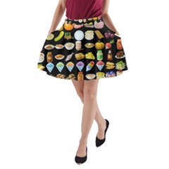 Glitch Glitchen Food Pattern Two A-line Pocket Skirt by WetdryvacsLair