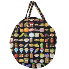 Glitch Glitchen Food Pattern Two Giant Round Zipper Tote by WetdryvacsLair