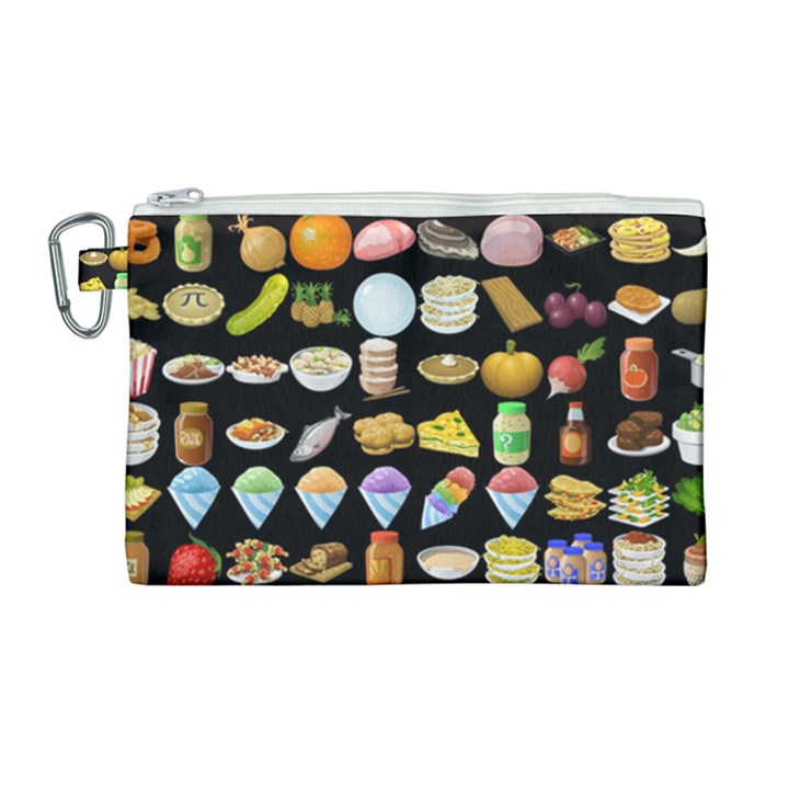 Glitch Glitchen Food Pattern Two Canvas Cosmetic Bag (Large)