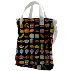 Glitch Glitchen Food Pattern Two Canvas Messenger Bag by WetdryvacsLair