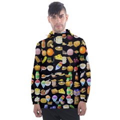 Glitch Glitchen Food Pattern Two Men s Front Pocket Pullover Windbreaker by WetdryvacsLair