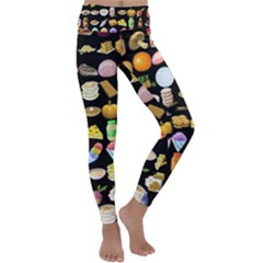 Glitch Glitchen Food Pattern Two Kids  Lightweight Velour Classic Yoga Leggings by WetdryvacsLair