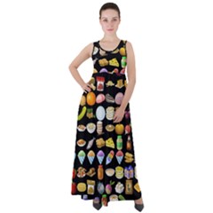 Glitch Glitchen Food Pattern Two Empire Waist Velour Maxi Dress by WetdryvacsLair