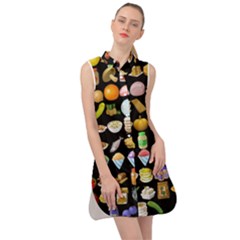 Glitch Glitchen Food Pattern Two Sleeveless Shirt Dress by WetdryvacsLair