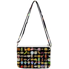 Glitch Glitchen Food Pattern Two Double Gusset Crossbody Bag by WetdryvacsLair