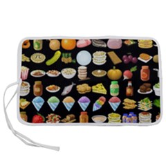 Glitch Glitchen Food Pattern Two Pen Storage Case (l)