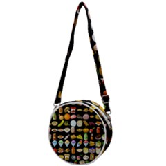 Glitch Glitchen Food Pattern Two Crossbody Circle Bag by WetdryvacsLair