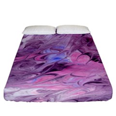 Flowing Marbling Patterns Fitted Sheet (california King Size) by kaleidomarblingart