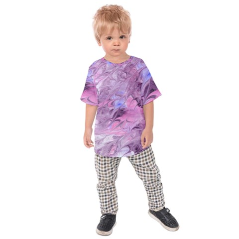 Flowing Marbling Patterns Kids  Raglan Tee by kaleidomarblingart