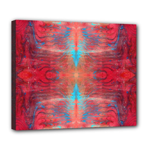 Red Flames Repeats Deluxe Canvas 24  X 20  (stretched)