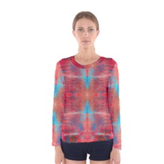 Red Flames Repeats Women s Long Sleeve Tee