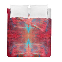 Red Flames Repeats Duvet Cover Double Side (full/ Double Size) by kaleidomarblingart