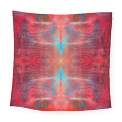 Red Flames Repeats Square Tapestry (large)