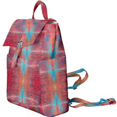 Red Flames Repeats Buckle Everyday Backpack by kaleidomarblingart