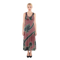 Tropical Style Floral Motif Print Pattern Sleeveless Maxi Dress by dflcprintsclothing