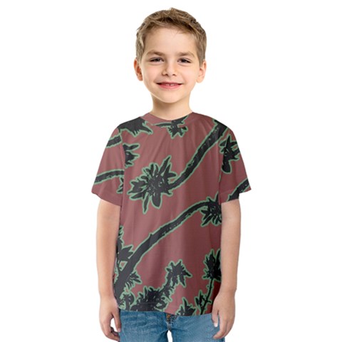 Tropical Style Floral Motif Print Pattern Kids  Sport Mesh Tee by dflcprintsclothing