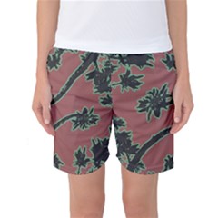 Tropical Style Floral Motif Print Pattern Women s Basketball Shorts by dflcprintsclothing