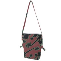 Tropical Style Floral Motif Print Pattern Folding Shoulder Bag