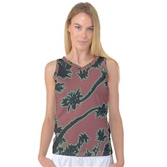 Tropical Style Floral Motif Print Pattern Women s Basketball Tank Top by dflcprintsclothing