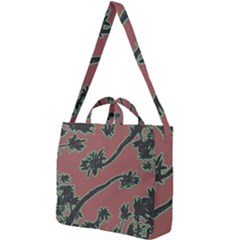 Tropical Style Floral Motif Print Pattern Square Shoulder Tote Bag by dflcprintsclothing