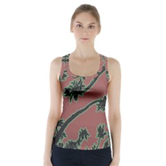 Tropical Style Floral Motif Print Pattern Racer Back Sports Top by dflcprintsclothing