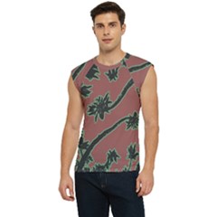 Tropical Style Floral Motif Print Pattern Men s Raglan Cap Sleeve Tee