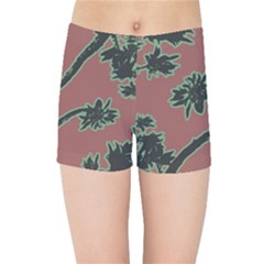 Tropical Style Floral Motif Print Pattern Kids  Sports Shorts by dflcprintsclothing