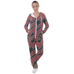 Tropical Style Floral Motif Print Pattern Women s Tracksuit