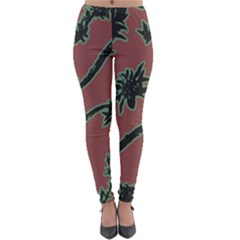 Tropical Style Floral Motif Print Pattern Lightweight Velour Leggings by dflcprintsclothing