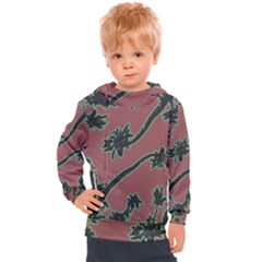 Tropical Style Floral Motif Print Pattern Kids  Hooded Pullover by dflcprintsclothing