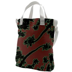 Tropical Style Floral Motif Print Pattern Canvas Messenger Bag