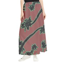 Tropical Style Floral Motif Print Pattern Maxi Chiffon Skirt