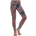 Tropical Style Floral Motif Print Pattern Kids  Lightweight Velour Classic Yoga Leggings View1