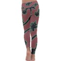 Tropical Style Floral Motif Print Pattern Kids  Lightweight Velour Classic Yoga Leggings View4