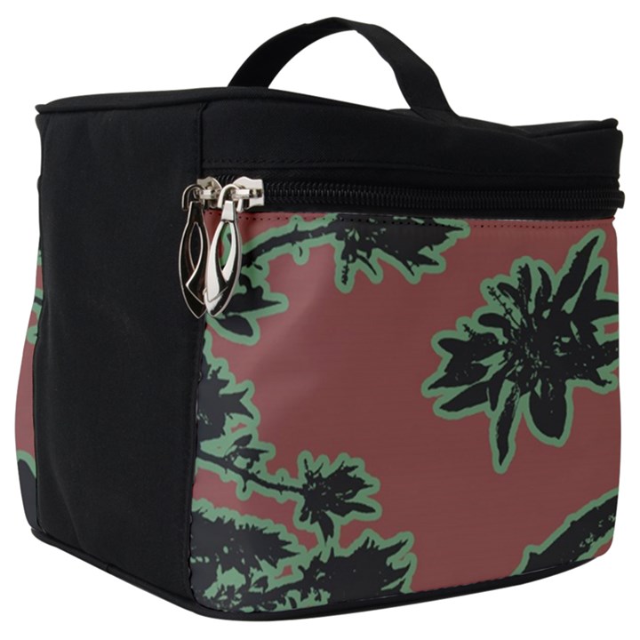 Tropical Style Floral Motif Print Pattern Make Up Travel Bag (Big)