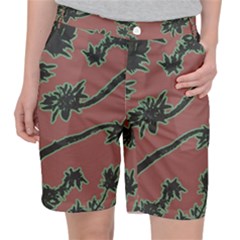 Tropical Style Floral Motif Print Pattern Pocket Shorts by dflcprintsclothing